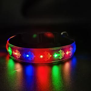 Collar Luminoso LED Recargable por USB para Mascotas, Color RGB, Patrón Sólido, Cintas de Alta Visibilidad, Ajustable, Brillo LED, Seguridad Nocturna - Product Image 5