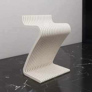 ML-BR03 Tabourets de bar au design minimaliste en forme de Z, chaises hautes en bois massif, meubles pour la maison, salon, cuisine, pub - Product Image 6