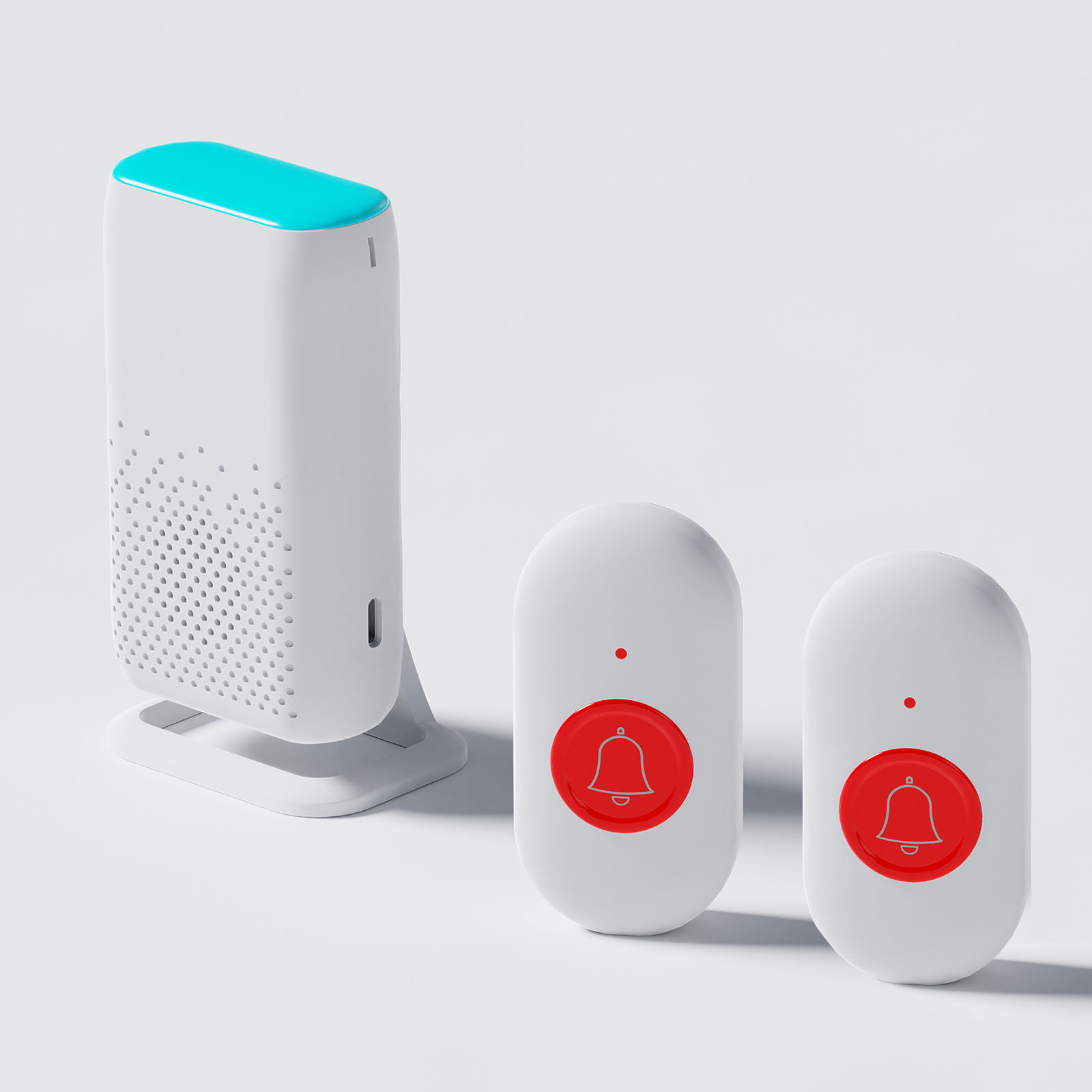 2 botones (rojo) + 1 receptor