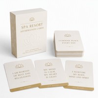 Impression personnalisée de cartes de bien-être pour hôtels et spas, cartes de table OEM avec dorure à chaud pour l'image de marque des complexes de luxe