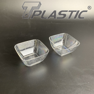 Tazones Cuadrados Desechables para Servir y Vasos Fríos para Fiestas, Tazones <span class=keywords><strong>de</strong></span> Plástico Transparente para Aperitivos o Ensaladas, Paquete <span class=keywords><strong>de</strong></span> 25 - 2.6 Onzas - Product Image 2