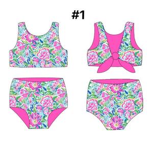 PANKAI Vente <span class=keywords><strong>en</strong></span> gros Maillots <span class=keywords><strong>de</strong></span> <span class=keywords><strong>bain</strong></span> imprimés mignons pour femmes et filles Vêtements <span class=keywords><strong>de</strong></span> plage pour enfants Ensemble <span class=keywords><strong>de</strong></span> maillots <span class=keywords><strong>de</strong></span> <span class=keywords><strong>bain</strong></span> sans manches à épaules dénudées pour petite fille - Product Image 2