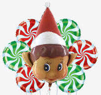 Globo Metálico de 34 Pulgadas con Forma de Elfo <span class=keywords><strong>Travieso</strong></span> de Navidad - Para Inflar con Aire o Helio - Product Image 2