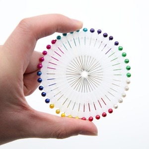 40 pièces/ensemble d'aiguilles à tête de perle ronde point droit épingles à coudre pour la couture bricolage outils de couture positionnement - Product Image 4