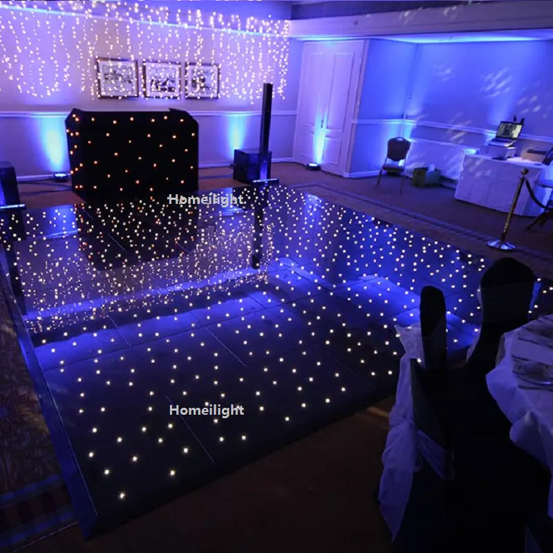 High Quality Black and White Dance Floor Panel Acrylic Portable Wedding Party Dance Floor Light