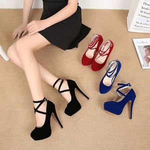 2023 Summer New European and American Fashion Cross Strap Large Heel High Heels Women's Nightclub Women's <b>Shoes</b> - Product Image 1