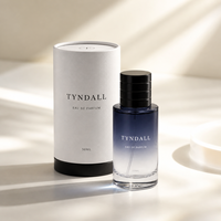 Flacon de parfum minimaliste en cylindre dégradé de 30 ml, 50 ml, 100 ml pour usage personnel quotidien avec un élégant capuchon argenté