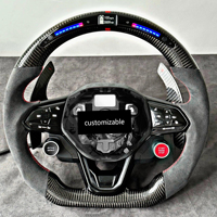 Pour Volkswagen Tiguan Touareg T-Roc Tayron GTI GTD Volant en fibre de carbone avec écran LED Alcantara Suede Paddle Shifters Kit