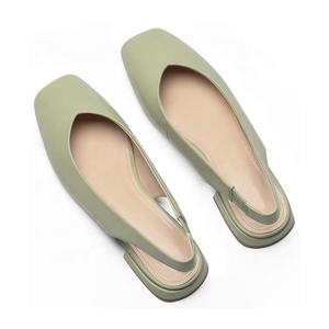 New Arrival Square Toe Comfortable Slip on Flats for <strong>Women</strong> Custom Logo Leather <strong>Sling</strong> <strong>Back</strong> Flat <strong>Shoes</strong> - Product Image 3