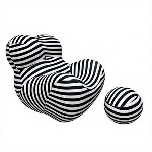 Ghế Sofa Gấu Lười Phong Cách Hiện Đại, Vải Sọc, Bọc Nệm Thoải Mái, Nội Thất Phòng Khách - Product Image 1