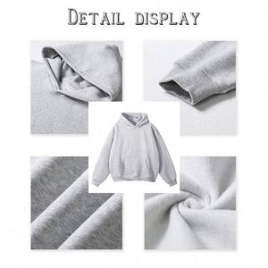 OEM/ODM Custom Men's Hoodies 100% Cotton 500gsm Oversized Hoodie <b>for</b> Men Plus Size Unisex Hoody Pullover Sweatshirt Print Logo - Product Image 4