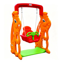 Ensemble de jeu pour tout-petits avec toboggan et balançoire, conforme aux normes européennes, en plastique épaissi, équipement de jeu pratique pour une utilisation quotidienne en famille
