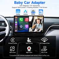 Kit de caméra de surveillance pour bébé avec CarPlay sans fil, caméra de siège arrière grand angle USB 153°, écran partagé, AirPlay, Android Auto