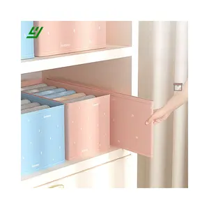 Cheap Closet Drawer Divider Clothes Shirt Pants Wardrobe Organizer Storage Box 7 Grids Foldable Jeans Organizers Closet Divider