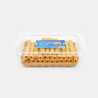 HSQY Boîte en plastique carrée transparente pour biscuits, biscuits, boulangerie, emballage avec couvercle