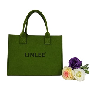 Fourre-tout de luxe sacs en feutre de bureau avec votre logo grand sac à provisions fourre-tout en feutre pour la fête sac fourre-tout en feutre recyclé vert - Product Image 3