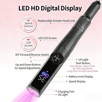 Pena Bor Kuku Lampu Gel UV 2-In-1 35000RPM Alat Pedikur Manikur Multifungsi Portabel Dapat Diisi Ulang USB untuk Salon