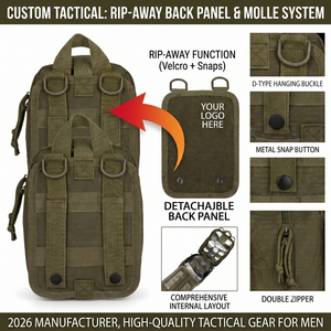 Manufacturer Custom Logo Tactical IFAK Pouch Rip-Away MOLLE Medical First Aid Kit Emergency Survival EMT <b>Bag</b> - Product Image 1