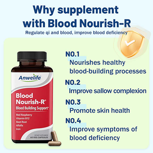 आयरन की कमी पूरक-एनीमिया, थकान रक्त निर्माण-आयरन, एल्फाल्फा, रास्पबेरी और विटामिन बी कैप्सूल - Product Image 3