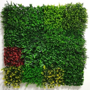 Mur végétal artificiel résistant aux UV, tapis <span class=keywords><strong>de</strong></span> plantes vertes mélangées, <span class=keywords><strong>haie</strong></span> verticale extérieure pour balcon et <span class=keywords><strong>jardin</strong></span> - Product Image 4