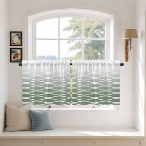 <span class=keywords><strong>Cortinas</strong></span> Cortas Modernas con Rayas Verdes, <span class=keywords><strong>Cortinas</strong></span> Abstractas para <span class=keywords><strong>Baño</strong></span>, Encima del Fregadero, <span class=keywords><strong>Cortinas</strong></span> Pequeñas para Cocina, <span class=keywords><strong>2</strong></span> Paneles - Product Image 4