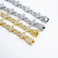 Pulsera Cubana de Trébol con Diamantes de Imitación de Lujo, Estilo Hip Hop, al Precio Más Bajo, para Hombres y Mujeres, Color Personalizado