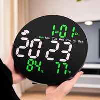 Horloge numérique électronique à grand écran de 10 pouces, télécommande, horloge d'alarme LED, météo, température, humidité, calendrier, horloge murale