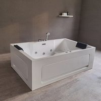 Baignoire de massage à remous pour deux personnes avec coussin, lumières LED et jets de massage – Offre spéciale Balnéo