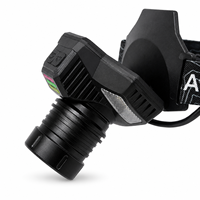 Lampe frontale en aluminium avec zoom, laser LED, détecteur de mouvement, rechargeable 18650, super lumineuse, torche frontale de camping, lumière rouge, batterie externe, chasse