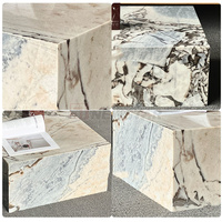 Table basse rectangulaire de salon, blanc ivoire, bleu, carrée, simple, luxe, table basse en marbre vert