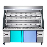 Vitrine réfrigérée commerciale pour hot pot, congélateur Malatang, bar à salades ouvert avec congélateur sous comptoir pour restaurant