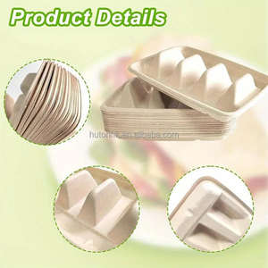 Envase Biodegradable y Compostable para Tacos y Platos Desechables con 3 Divisiones, Tapa Apta para Microondas, Embalaje de Bagazo de Caña de Azúcar - Product Image 4