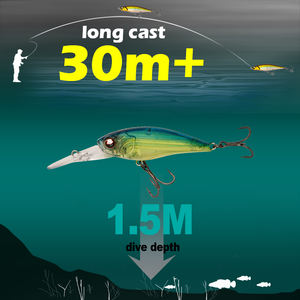 Vente en gros de leurres de pêche flottants en plastique dur pour la pêche à la truite et <span class=keywords><strong>au</strong></span> bar en eau douce, 55 mm, 5,5 g, fabrication chinoise, vente directe d'usine - Product Image 5