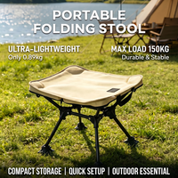 Chaise de camping pliable en aluminium de luxe portable avec repose-pieds intégré - Tabouret léger et compact pour la plage, la randonnée en plein air