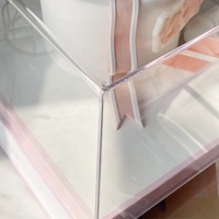 Emballage cadeau de mariage personnalisé, boîte à gâteau en acrylique transparente avec plateau tiroir, fourchette, boîtes cadeaux alimentaires sécurisées