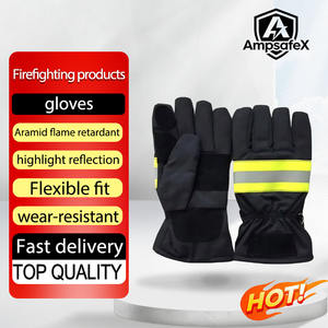 Gants de pompier NOMEX Aramid certifiés EN659, quatre couches, imperméables, ignifuges, à cinq doigts, pour le sauvetage et le travail, taille unique - Product Image 1