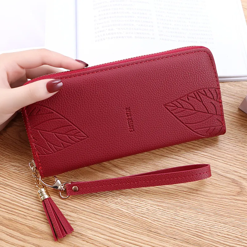 PU Zipper Large-capacity Purses For Girls fashion designer ladies Long wallets coin purses handbags women teenager wallet