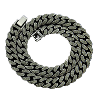 NL2023 BK Collier ras du cou en alliage glacé avec diamant personnalisé 18 carats et diamants de Miami Collier hip-hop à chaîne cubaine épaisse
