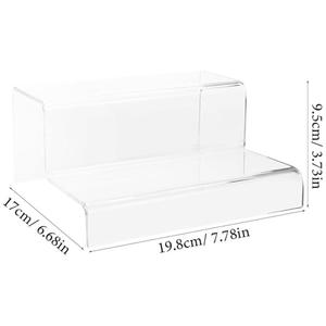 Trong suốt Acrylic 2-Tier hiển thị Riser rõ ràng Craft hình lưu trữ đứng cho nhà văn phòng bàn hiển thị thanh lịch Rack cho chương trình - Product Image 2
