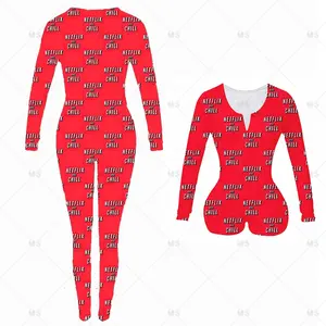 NEW Arrival women sleepwear pajama netflix and chill onesie for women