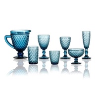 Lot de verres à vin vintage solides et abordables, gobelets à eau en verre coloré, design minimaliste, 230 ml, pied court, pour banquets et mariages