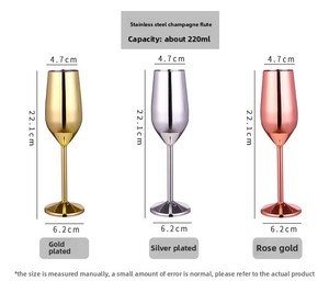 Verre à vin rouge moderne en acier inoxydable, verre à cocktail, gobelet à vin créatif pour bar et restaurant, flûtes à champagne - Product Image 5