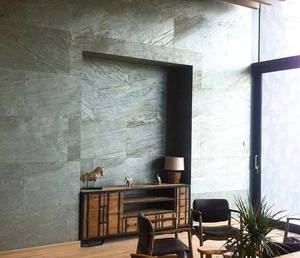 Paneles de Revestimiento de Pared de Piedra de Pizarra Verde Océano, Acabado Natural Frío, Superficie Decorativa para Espacios Interiores y Exteriores - Product Image 3