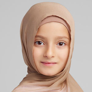 新款奢华轻质柔软儿童少女莫代尔头巾素色实心编织莫代尔头巾围巾小尺寸 - Product Image 3