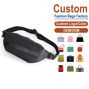 Bolso Bandolera Cruzado de Cuero Genuino para Hombre, Riñonera Deportiva Ajustable con Cremallera Antirrobo, Riñonera Casual para Viajes - Product Image 1