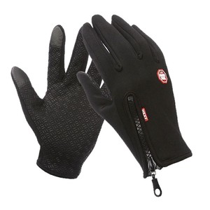 Guantes de invierno para exteriores con pantalla táctil, impermeables, con cremallera, forro polar, para ciclismo, montañismo, esquí, color rojo rosa, MLXL - Product Image 4