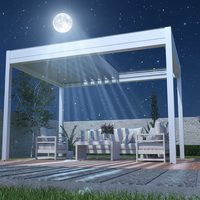 Pergola motorisée intelligente en aluminium Sweet Home Antique, toit rétractable à lames orientables, auvent extérieur, système imperméable sans fil