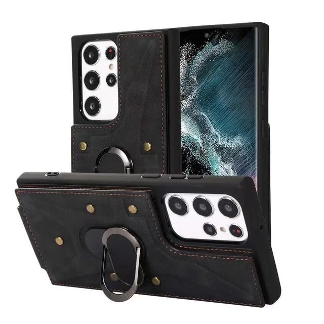 Magnetic Ring Stand Wallet Card Phone Case for Samsung Galaxy A54 A53 A52 A13 A14 A34 4G 5G 360 Rotation Ring Holder Back Cover