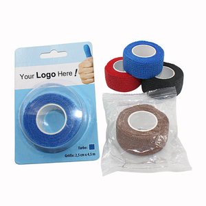 Venta al por mayor de alta calidad no tejida elástica auto-adhesivo vendaje de gasa doble cara adhesiva deporte atléticos cinta - Product Image 2