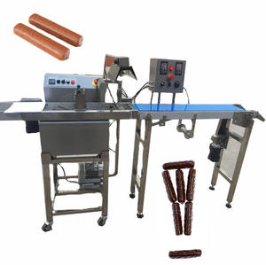 Machine de couverture d'enrobage de boule de fonte de trempage de chocolat et prix d'enrobeur de chocolat de tunnel de refroidissement PLC - Product Image 3